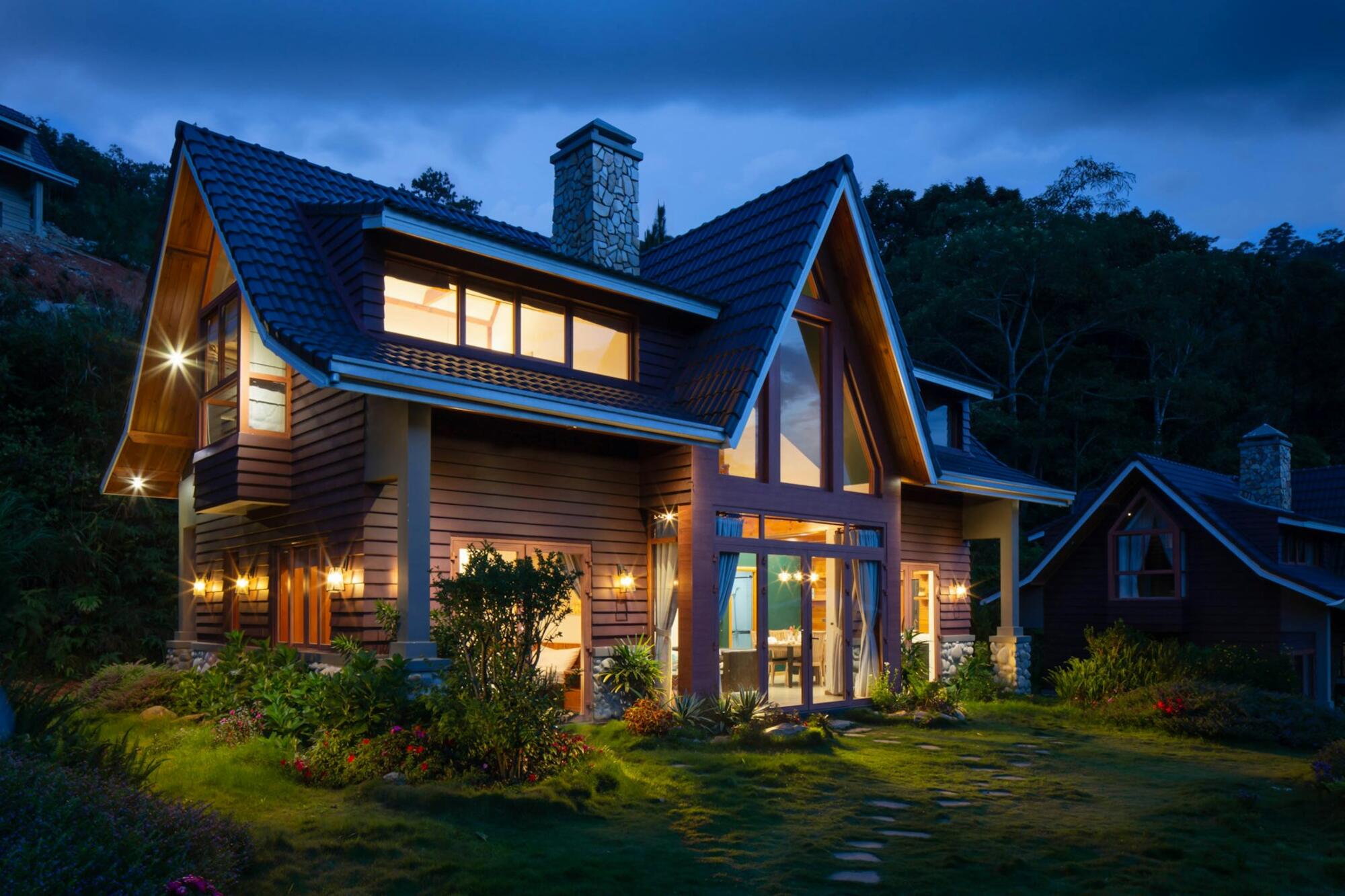 A clean roof at dusk
